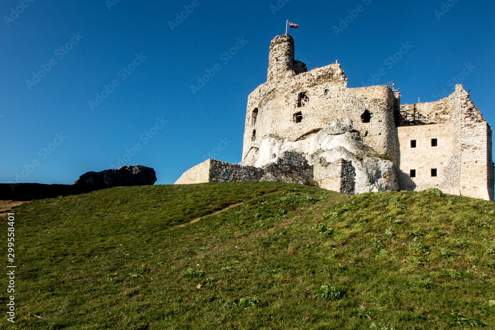 Ruins of Castle in Mirow village, one of the medieval castles called Eagles Nests Trail
