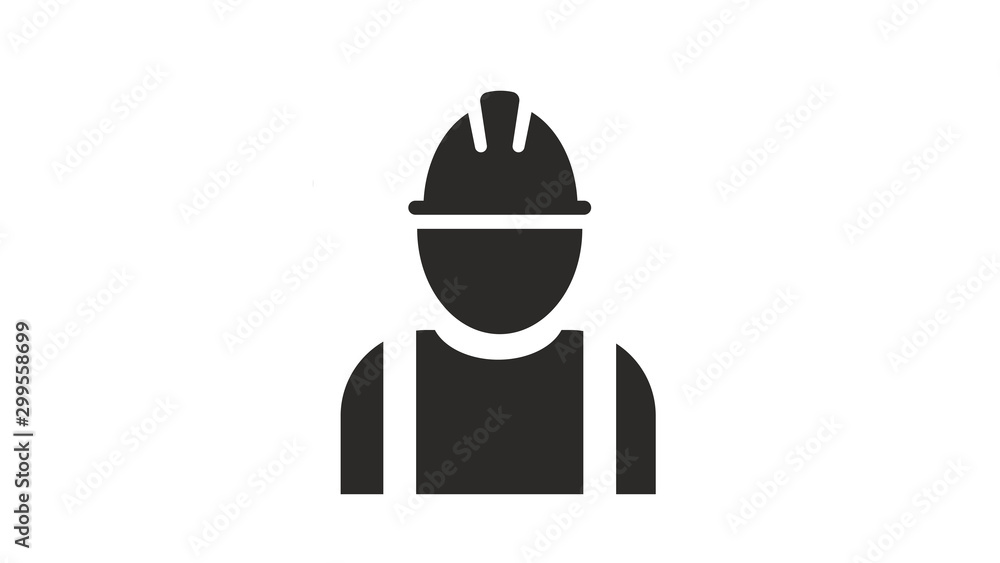 Engeneer or worker icon isolated. Industrial man symbol.