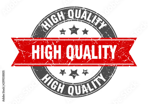 high quality round stamp with red ribbon. high quality
