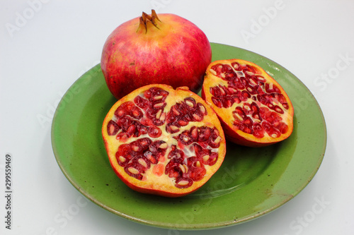 pomegranate on a plate