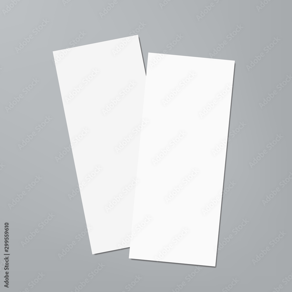 Two Empty White Vertical Tickets Or Price List - obrazy, fototapety, plakaty 