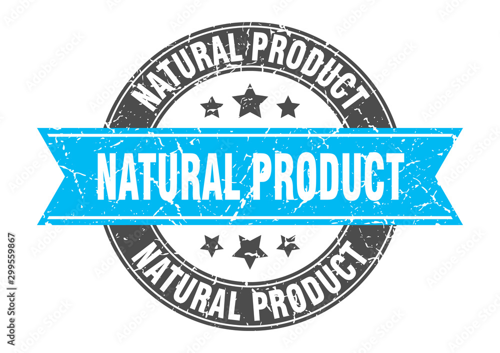 natural product round stamp with turquoise ribbon. natural product natural product round stamp with turquoise ribbon. natural product