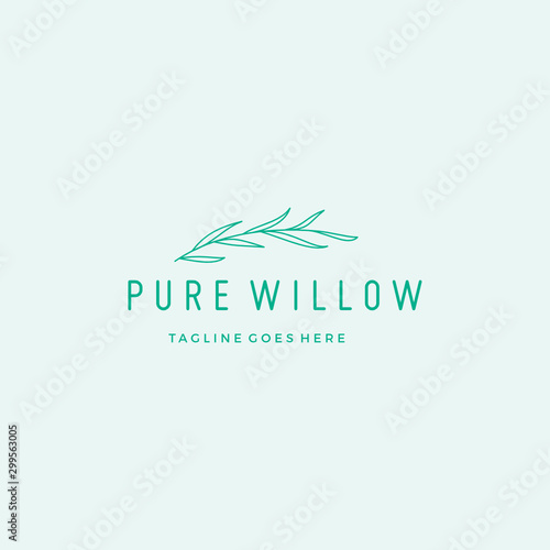 Willow Leaves Spa custom logo vector icon illustration