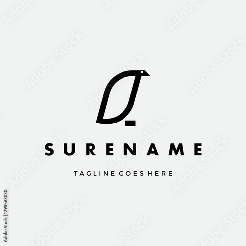 abstract Simple and modern penguin square data logo vector icon illustration custom logo design