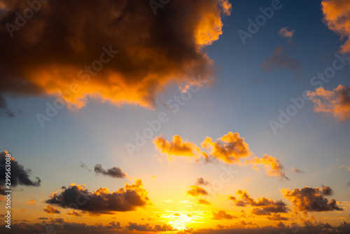 Sky and clouds with a beautiful light in the morning