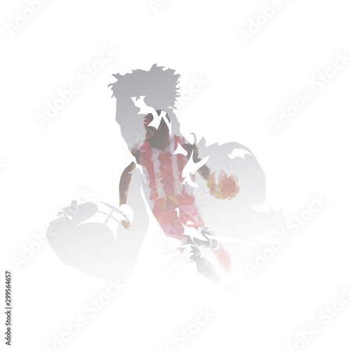 Basketball players multi exposure vector illustration. Streetball athletes