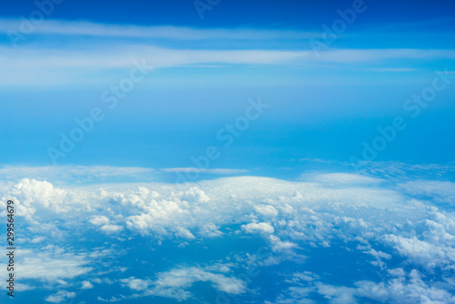 landscape look down from the airplane look see the sky and cloud beautiful 
