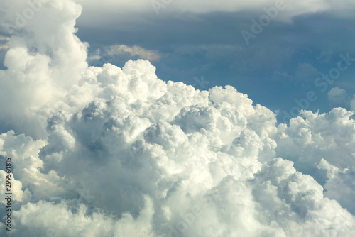 Photography landscape look down from the airplane look see the sky and cloud beautiful