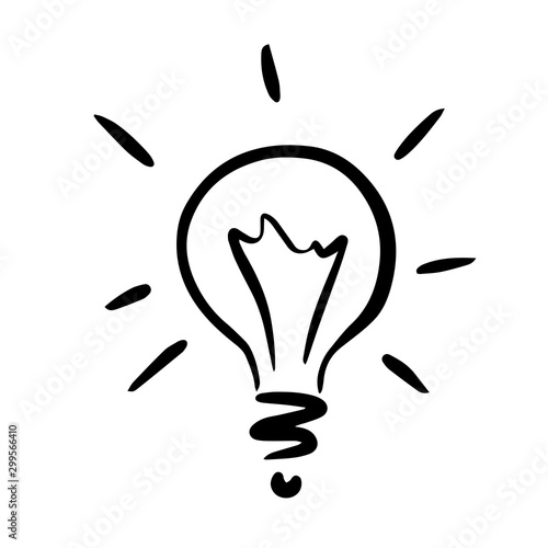  Doodle sketch light bulb, illustration on white background