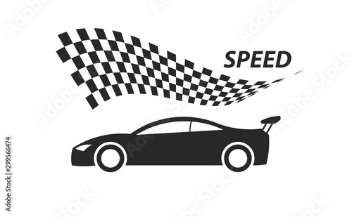 Racing flag speed car background