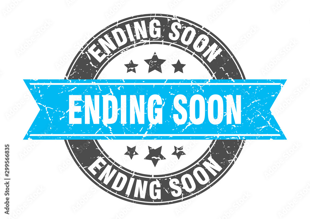 ending soon round stamp with turquoise ribbon. ending soon ending soon round stamp with turquoise ribbon. ending soon