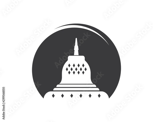 borobudur is indonesian temple one of the words miracles vector illustration