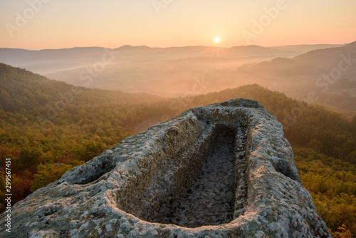 Orpheus sanctuary - Bulgaria - mountain top tomb, carved in the rocks of the Rhodope Mountains photo