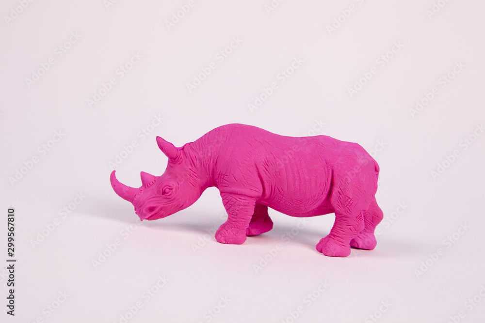 pink pink pop plastic rhinoceros
