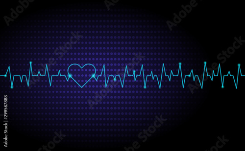 Pulse heart beats lines cardiogram medical background photo
