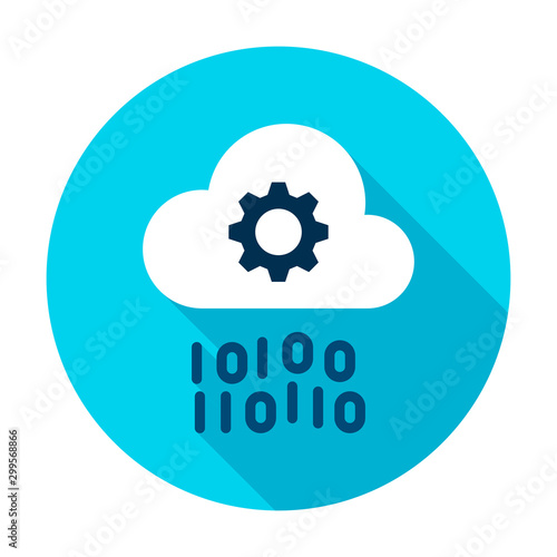 Cloud Computing Gear Binary Circle Icon