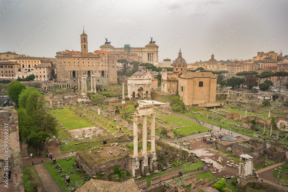 Imperial forums from the Palatine Hill in Rome