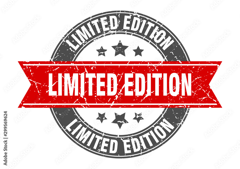 limited edition round stamp with red ribbon. limited edition limited edition round stamp with red ribbon. limited edition