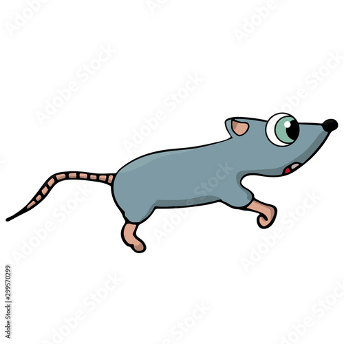 little cute mouse  rat. isolated vector illustration