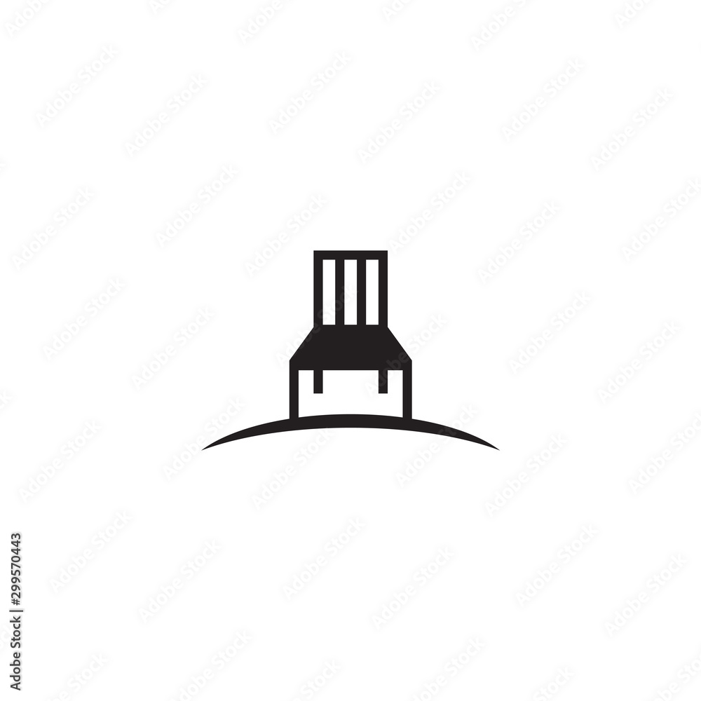 Furniture company logo design with using table and chair icon design