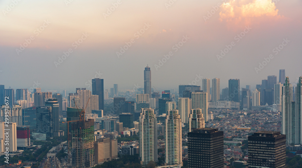Jakarta cityscape at dusk