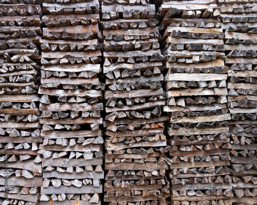 closeup of pile of firewood © ahavelaar