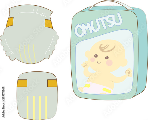 Baby paper diaper illustration