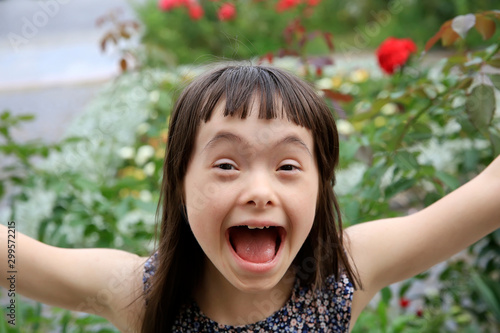 Little girl have fun in the park