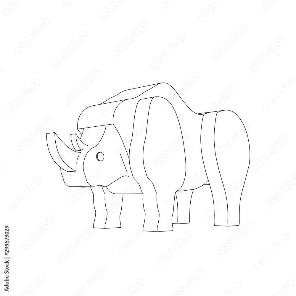 Fototapeta premium icon illustration of rhinoceros