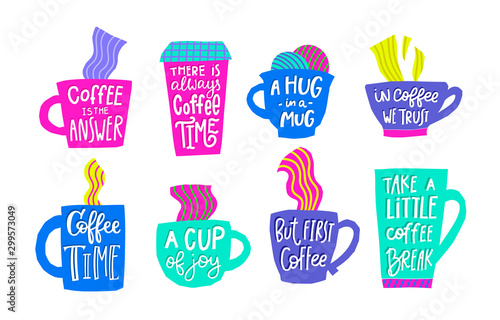 First Coffee time cup joy break quote lettering