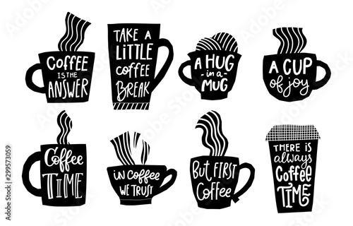 First Coffee time cup joy break quote lettering