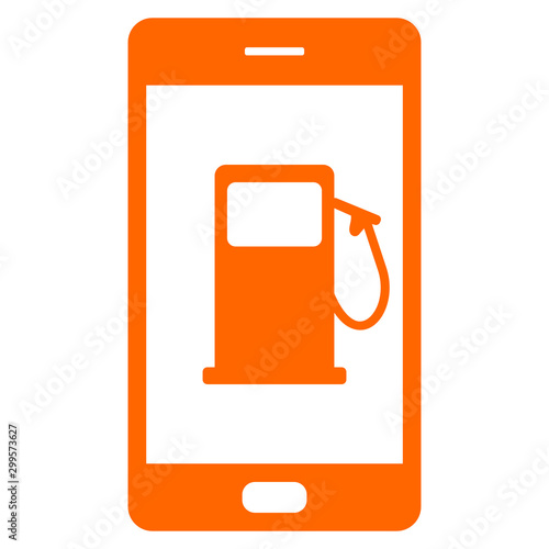 Tankstelle und Smartphone