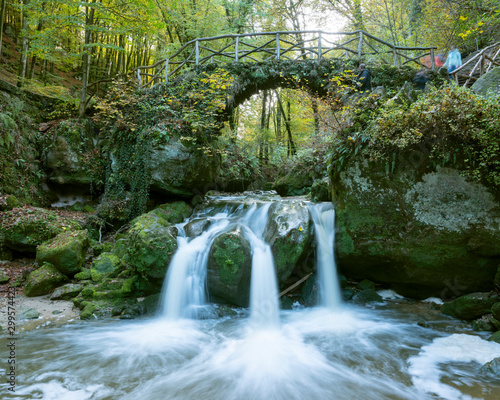 Fototapeta Naklejka Na Ścianę i Meble -  waterfall schiessentumpel in mullertal near echternach in luxembourg