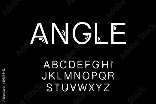 Angle hand drawn vector type font in cartoon comic srtyle