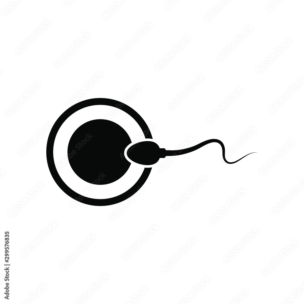 Sperm fertilizing egg cell icon Sperm fertilizing egg cell icon
