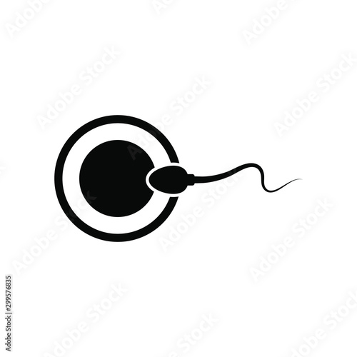 Sperm fertilizing egg cell icon