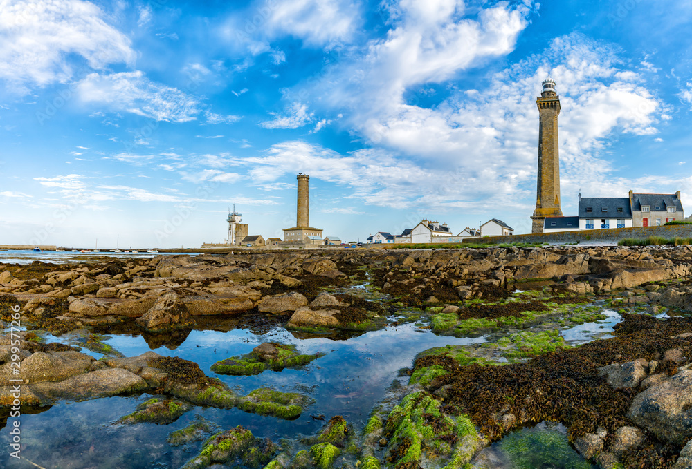 Obraz premium Eckmuhl ligthhouse in Penmarch on the coast of Brittany