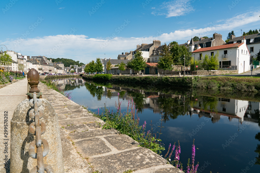 the river Laita and smalltown of Quimperle in southern Brittany