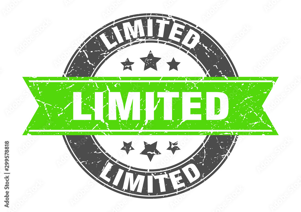 Obraz premium limited round stamp with green ribbon. limited