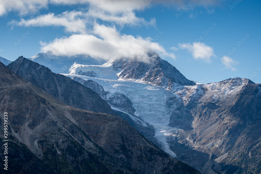 Fototapeta premium Riedgletscher at Mischabel and Dom