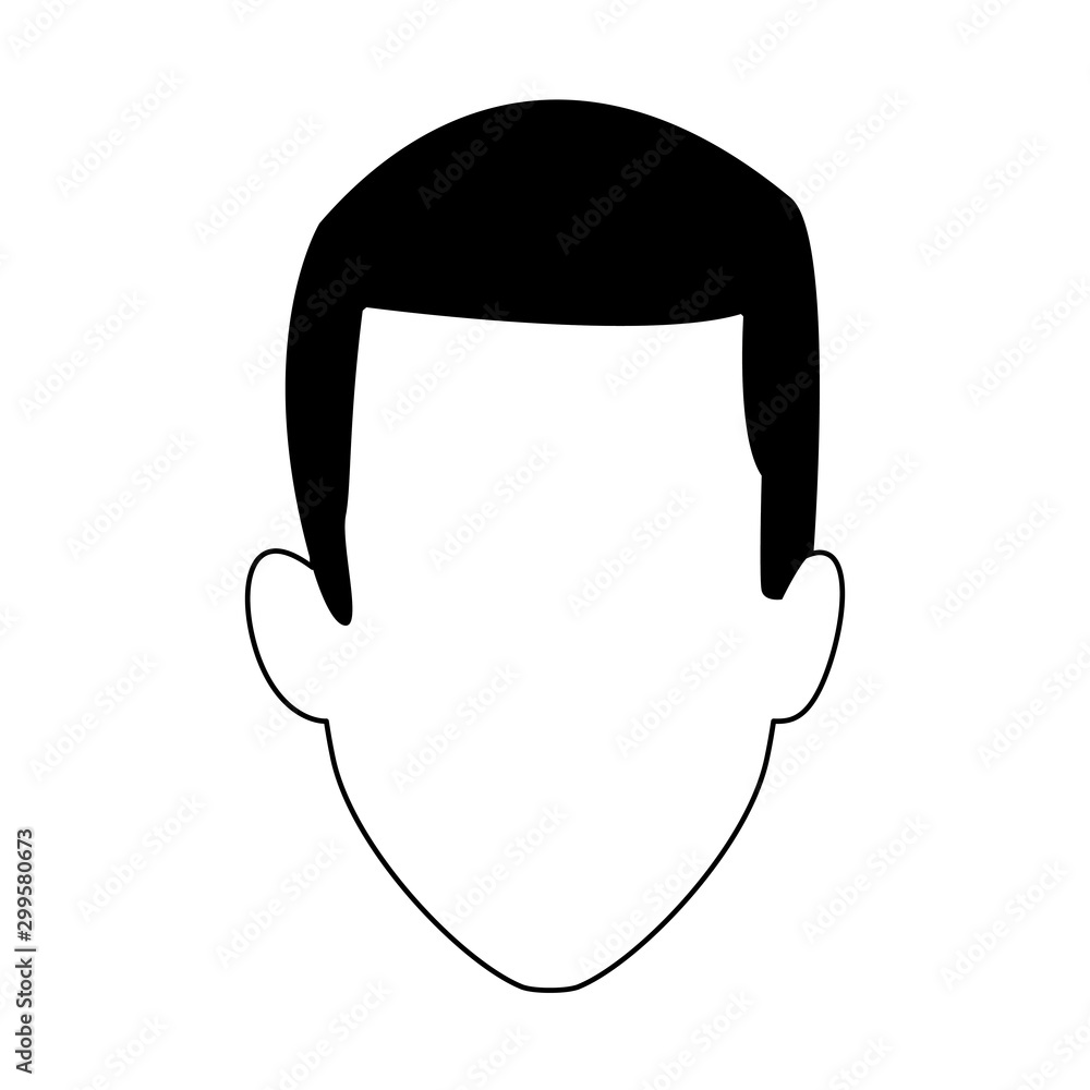 man face icon, flat design man face icon, flat design