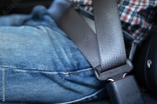 Image of hand and safety belt safety first,seat belt