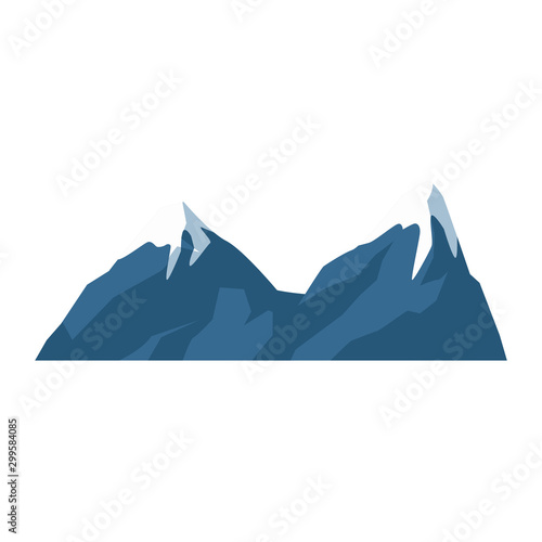 snowy mountains icon, colorful design © Jemastock