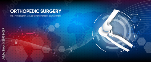 Medical orthopedic abstract background. Treatment for orthopedics traumatology of elbow bones and joints injury. Medical presentation, hospital. Vector illustration	
