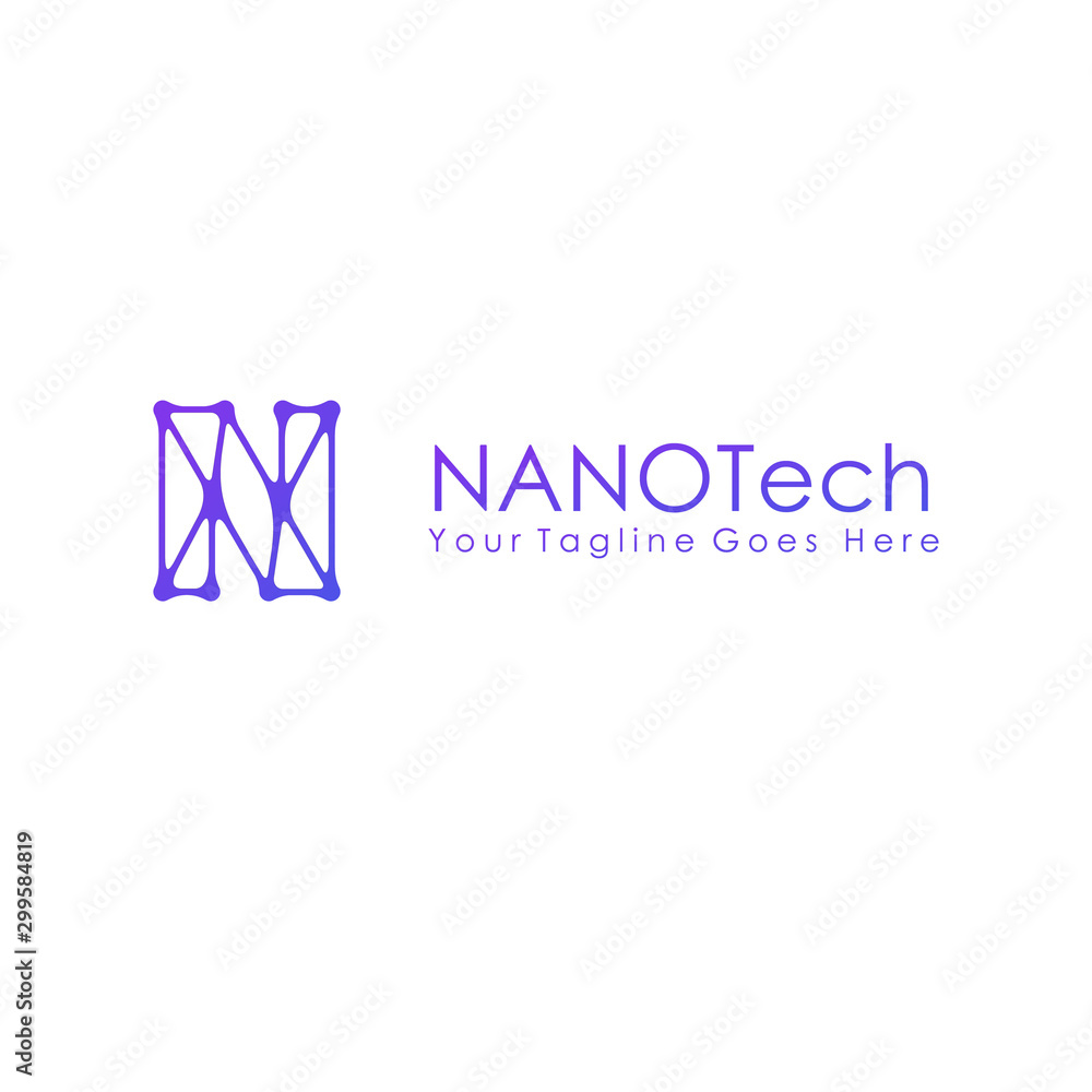 Connect Line Letter N Logo Design Template Elemen Connect Line Letter N Logo Design Template Elemen
