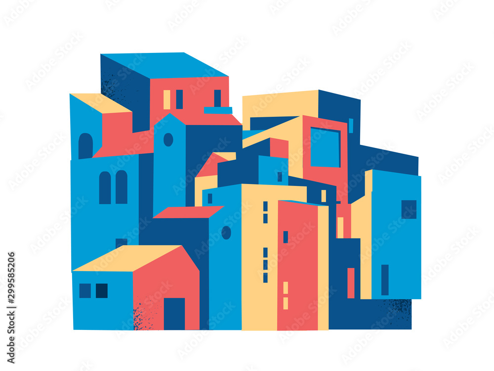 houses buildings on white background vector illustration