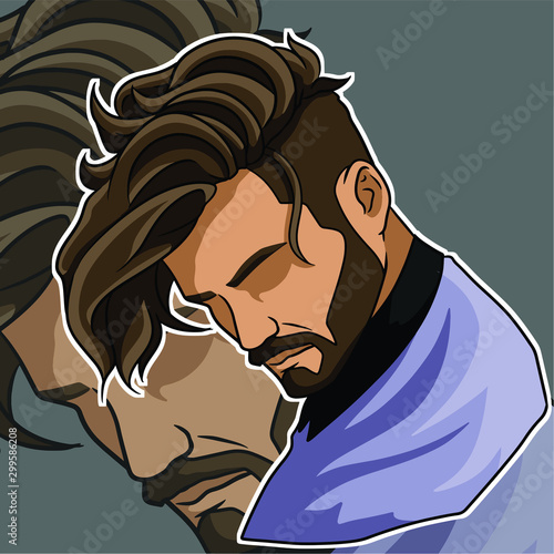 Hair Style Men Stock Illustrations photo