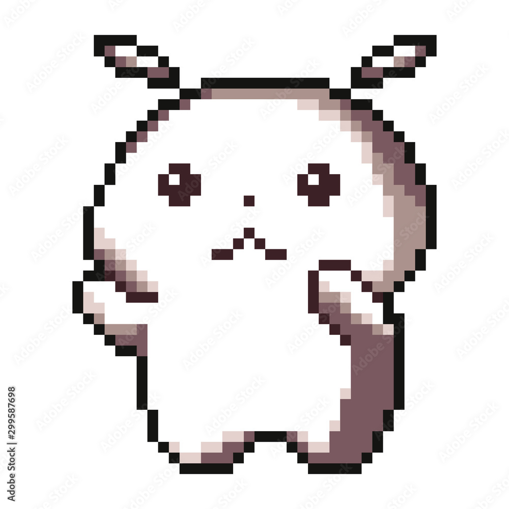 Cute pixel cartoon monster. Pixel art. 8 bit. Vector illustration Cute pixel cartoon monster. Pixel art. 8 bit. Vector illustration