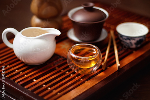 Tea Board for tea ceremony with utensils