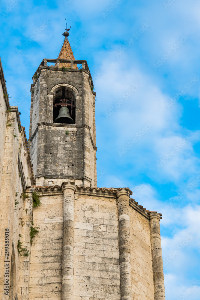 Fototapeta premium bell tower of cathedral San Francesco in Ascoli Piceno, Italy_